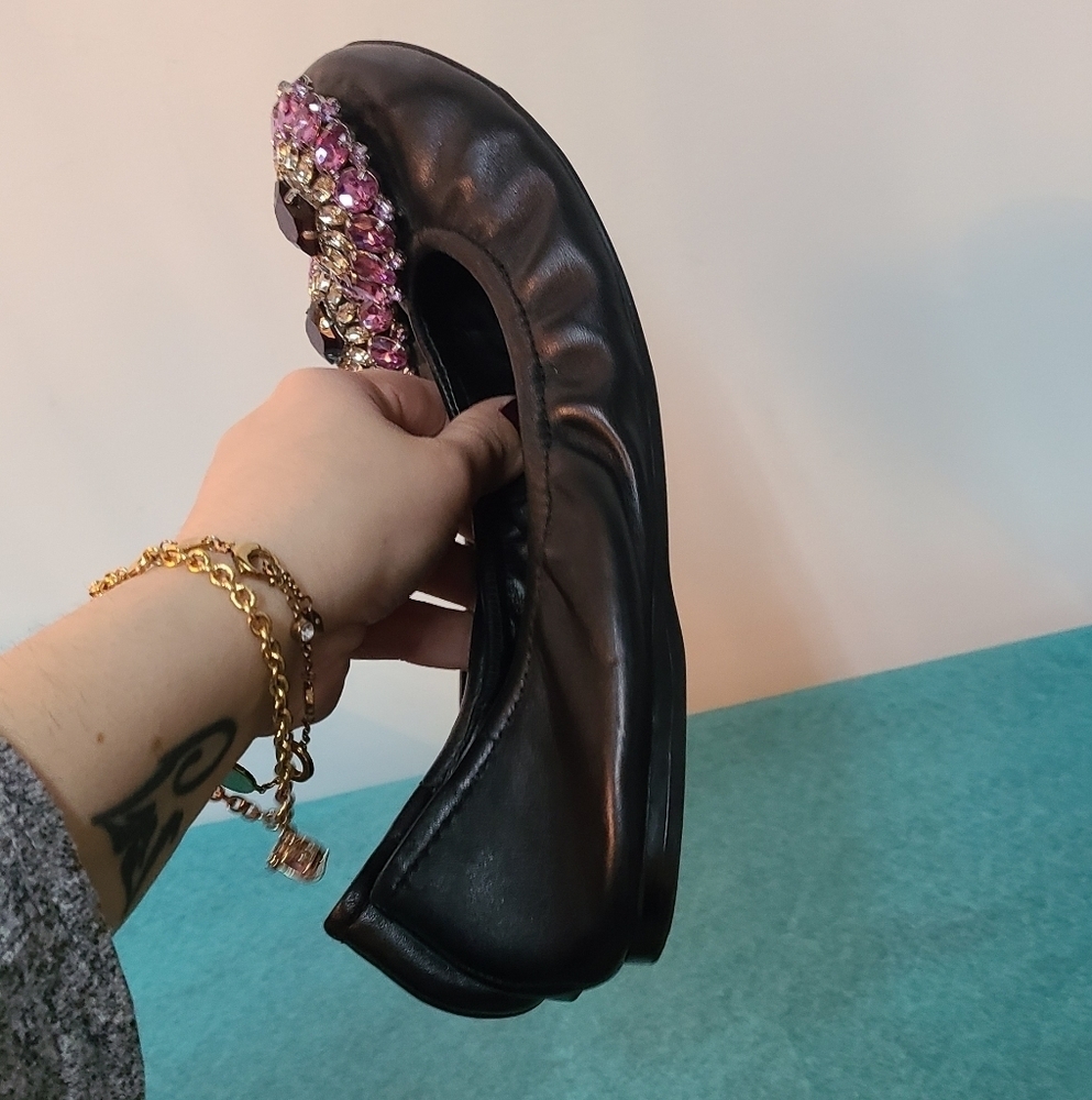 Kelsi Dagger Rhinestone Toe Ballet Flats - Picture 2 of 12